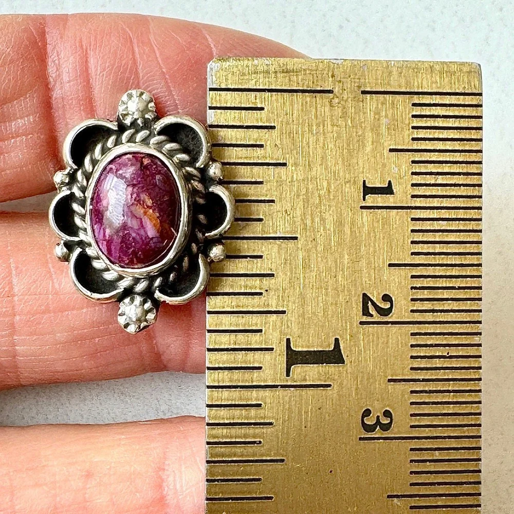 Navajo Flower Ring Turquoise Sz 6 Sterling Silver Signed Morgan Native Amer